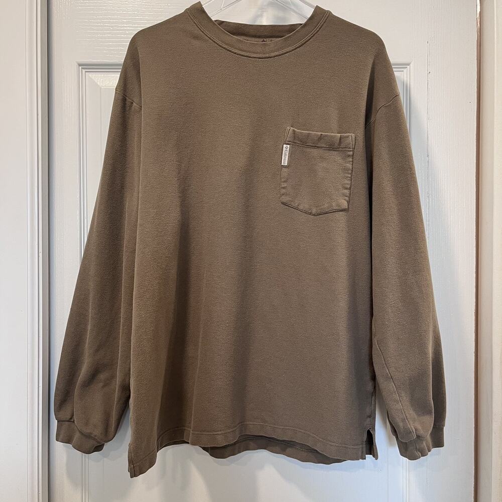 Columbia Men’s Crew Neck Long Sleeve Shirt Brown XL